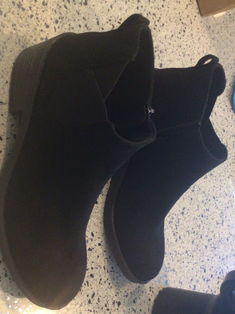 Bzees Black Suede-Look Chelsea Ankle Bootie